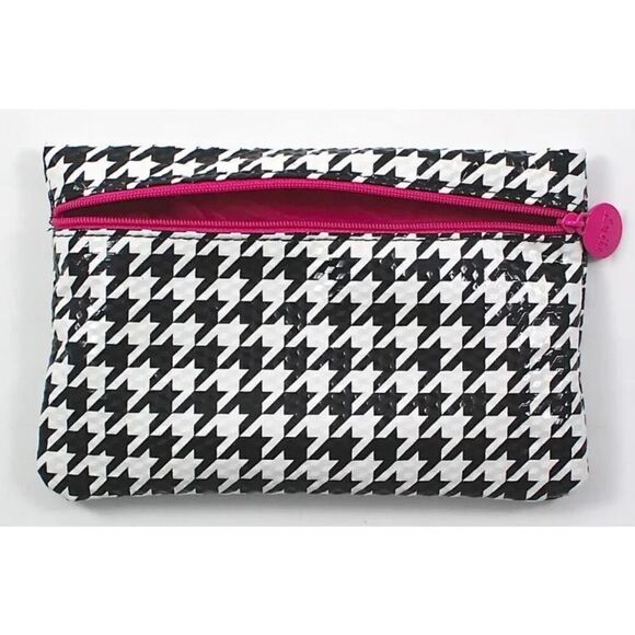 Brand New Ipsy HTF Black & White Chic Houndstooth Makeup Bag - Picture 2 of 2
